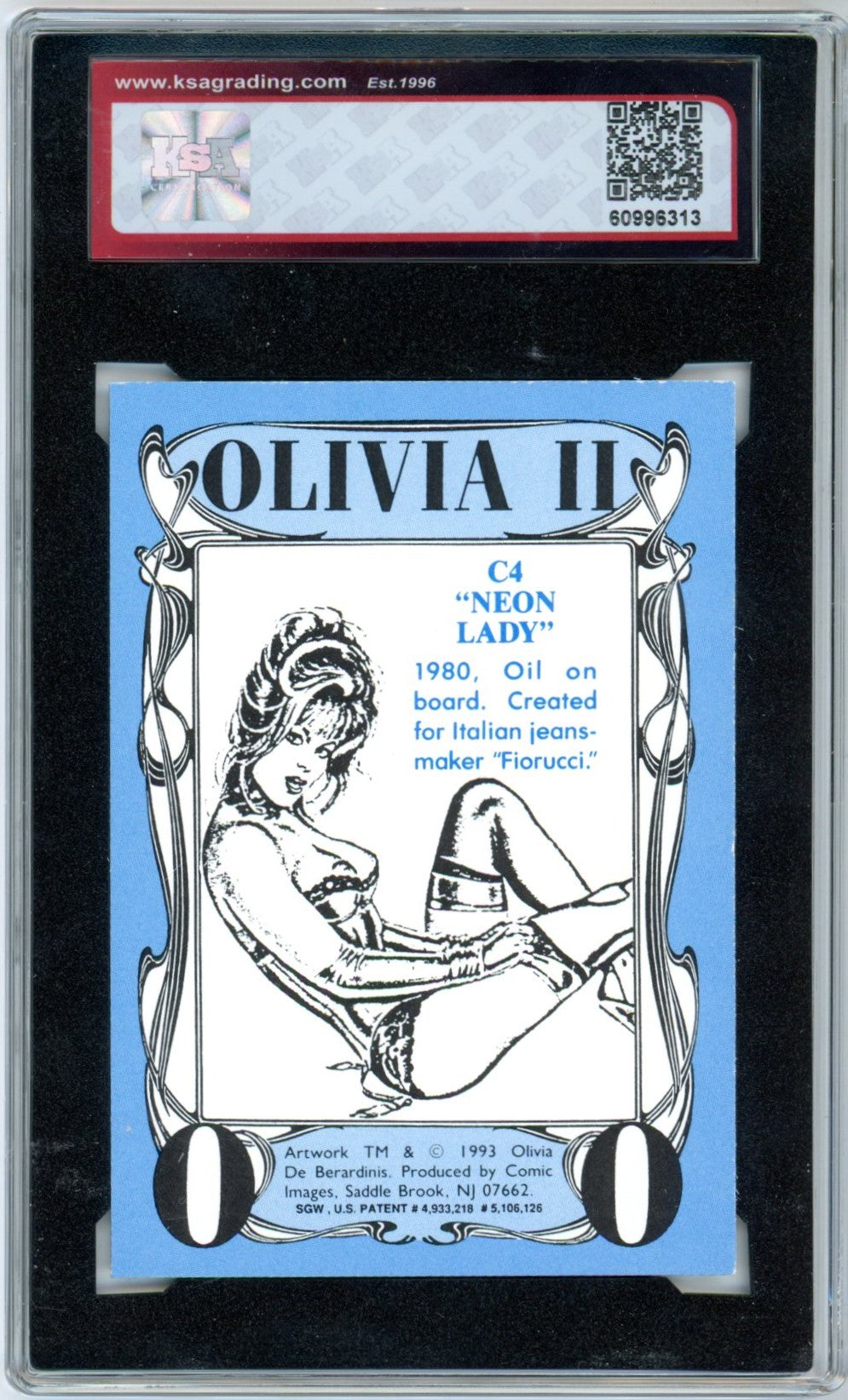 1993 Comic Images Olivia II Neon Lady #C4 Chromium Graded Card KSA 9