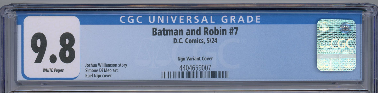 2024 DC Comics Batman and Robin #7 Graded Comic Book CGC 9.8 Ngu Variant Cover
