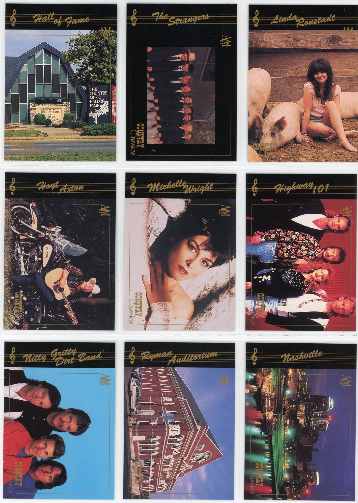 1992 Collect-A-Card Country Classics Complete Set (100 Cards) Country Music Series