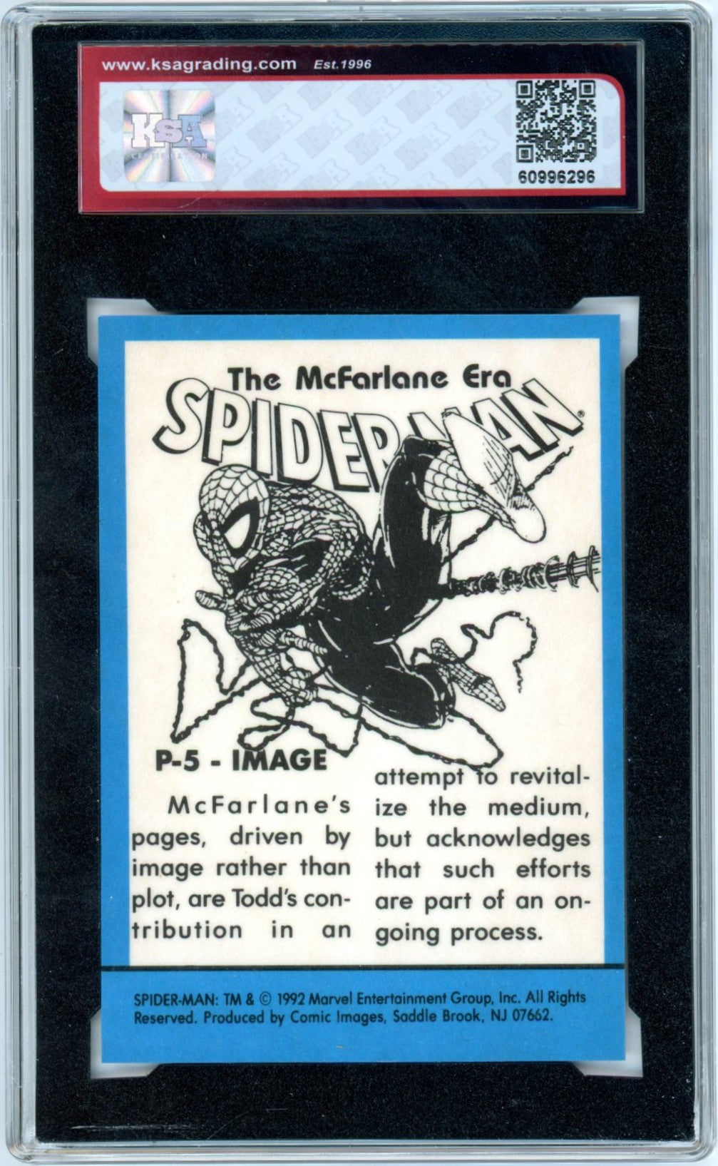 1992 Comic Images Spider-Man Image #P-5 Prism Graded Card KSA 8.5