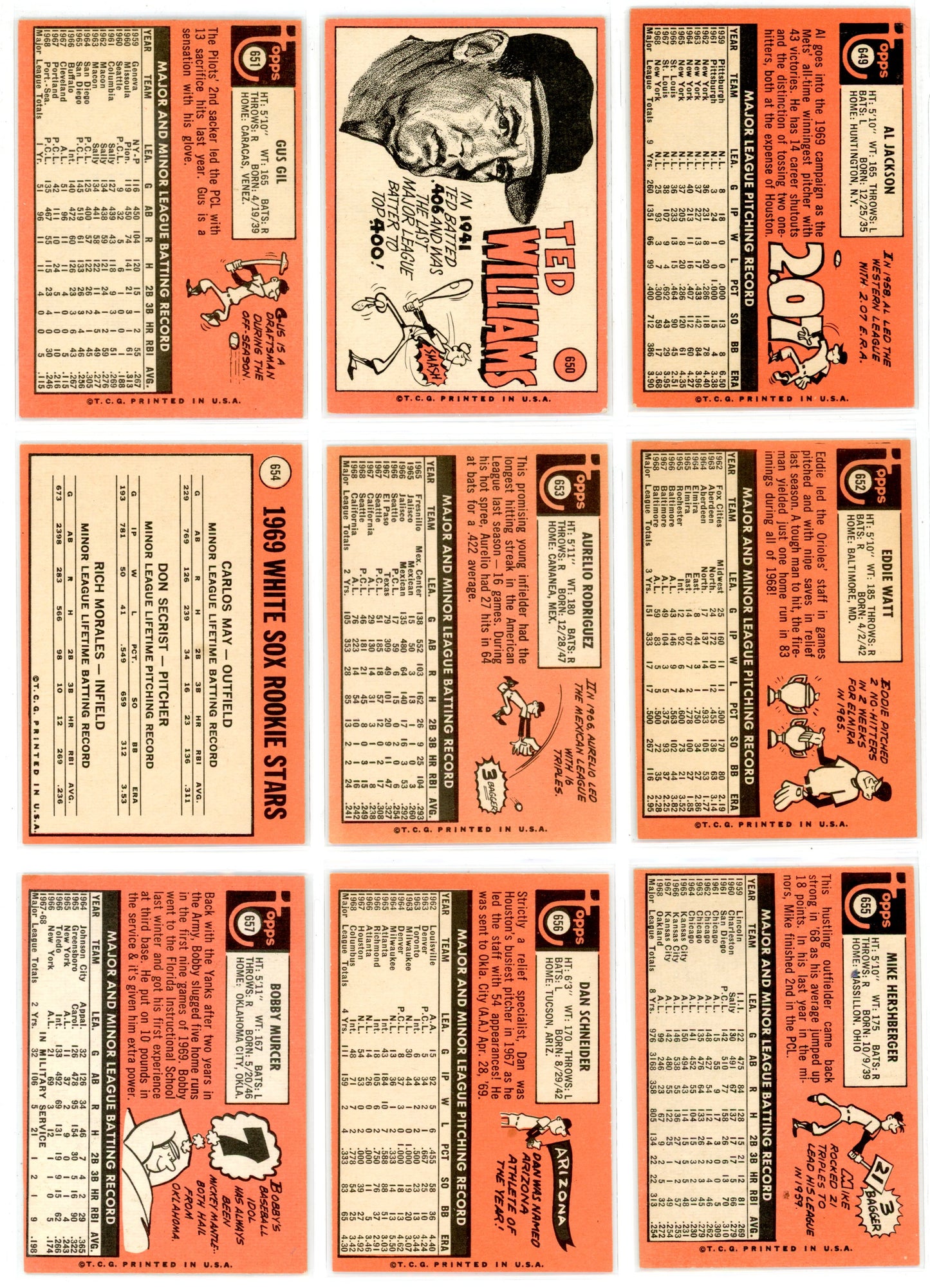 1969 Topps MLB Baseball Complete Set (664 Cards) - with 17 Graded HOF/Star Cards (KSA)