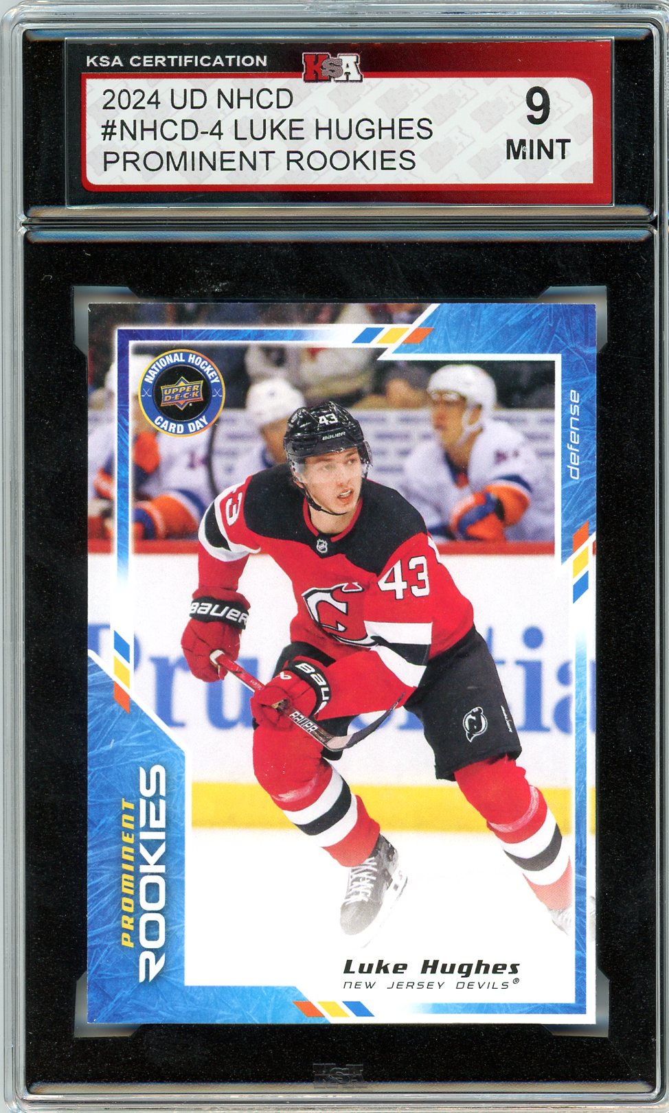 2020 UD NHCD Luke Hughes Prominent Rookies Graded Card #NHCD-4 KSA 9