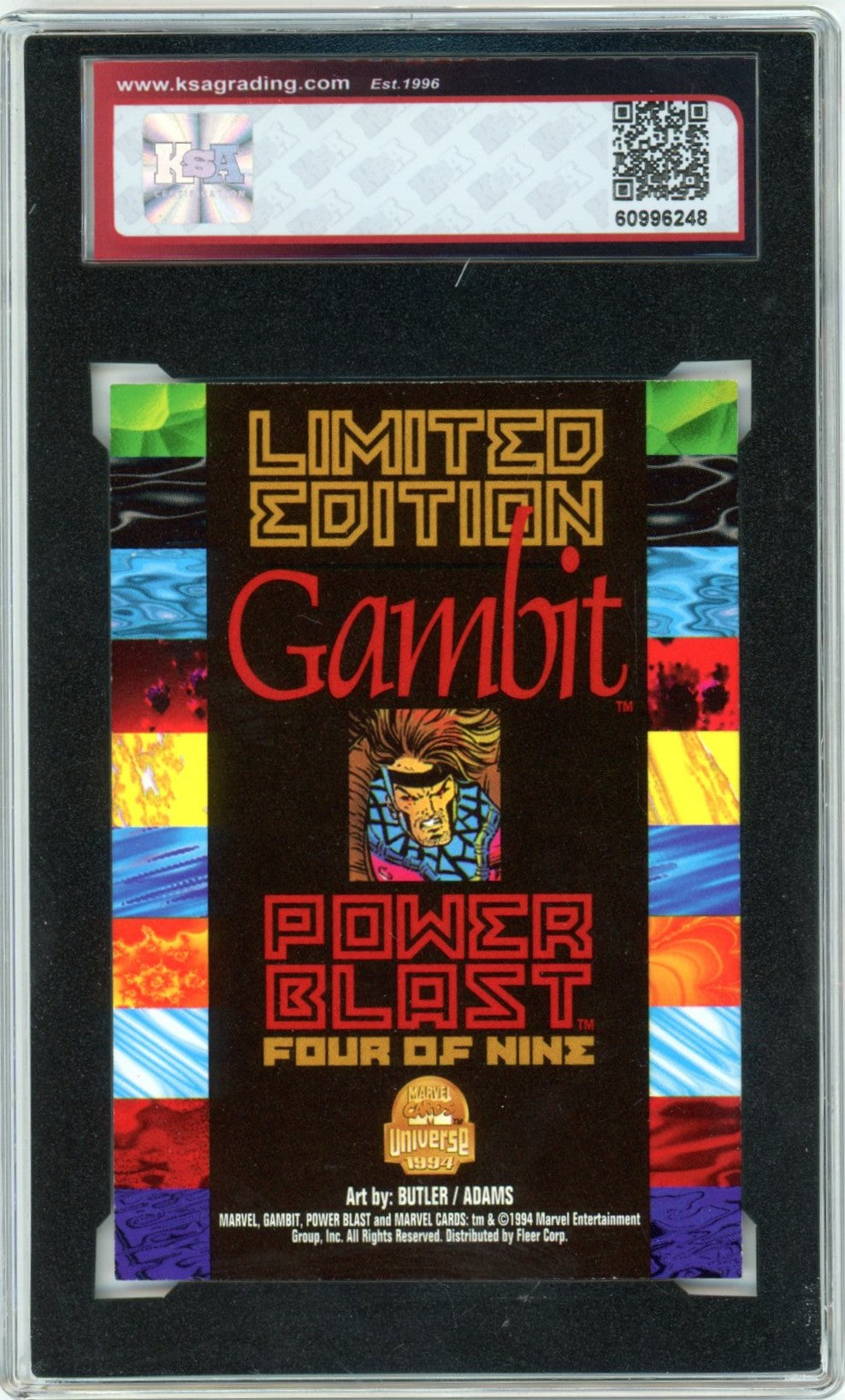1994 Marvel Universe Gambit #4 Power Blast Limited Edition Graded Card KSA 9