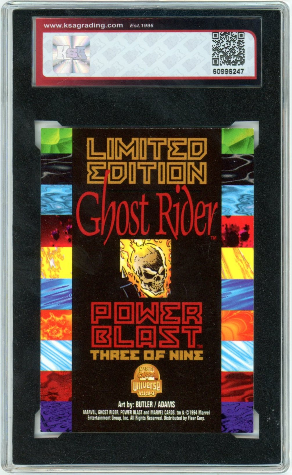 1994 Marvel Universe Ghost Rider #3 Power Blast Limited Edition Graded Card KSA 9