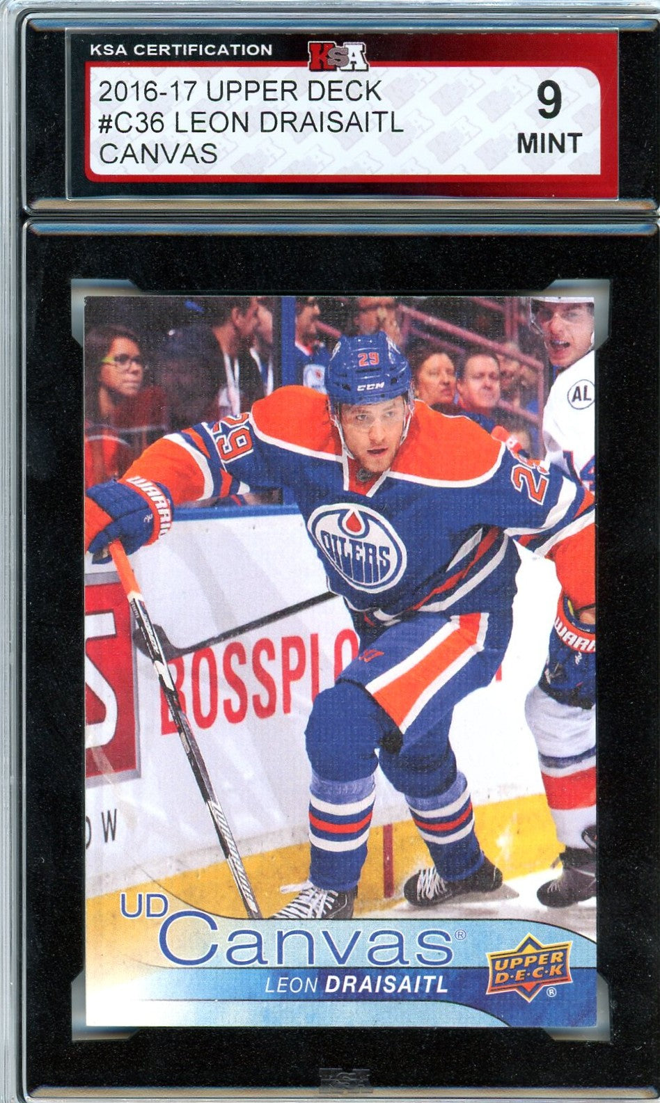 2016/17 Upper Deck Canvas Leon Draisaitl Graded Card KSA 9