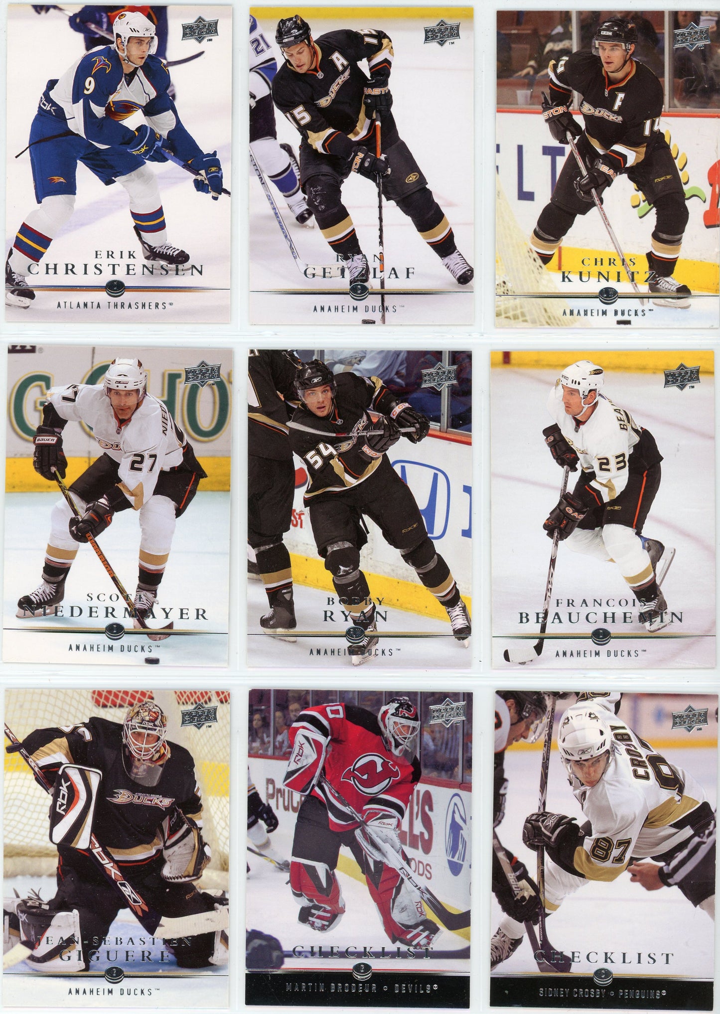 2008/09 Upper Deck NHL Hockey Card Series 1 Base Set (200 Cards)