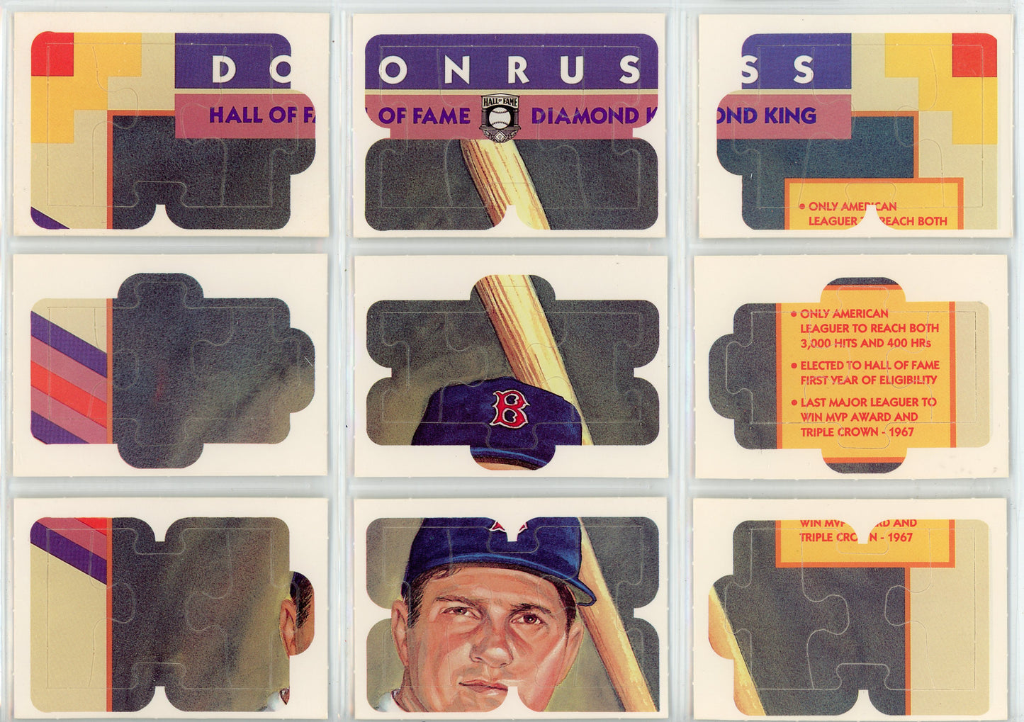 1990 Leaf Donruss Baseball Puzzle Only Set (21 Puzzle Cards) Carl Yastrzemski