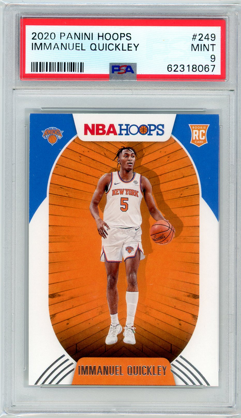 2020 Panini Hoops Immanuel Quickley Graded Rookie Card #249 PSA 9