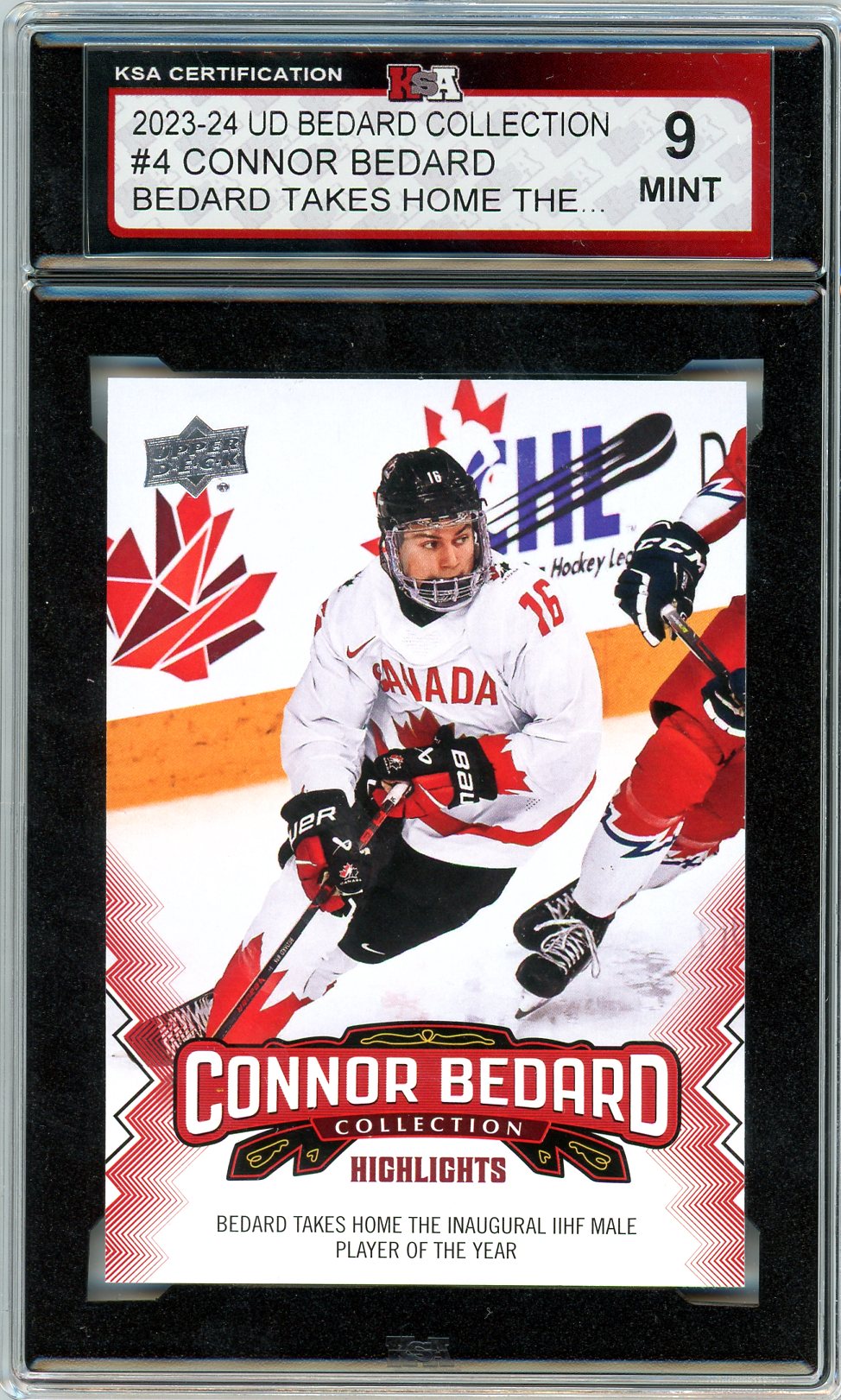2023/24 Upper Deck Bedard Collection Bedard Takes Home Graded Card #4 KSA 9