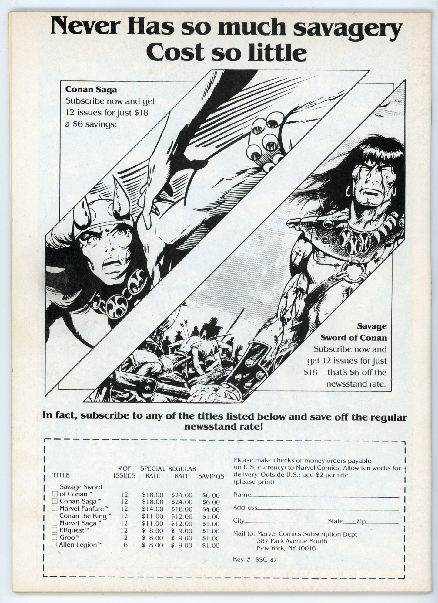Marvel Magazine The Savage Sword of Conan the Barbarian Volume 1 No. 139 (August 1987)