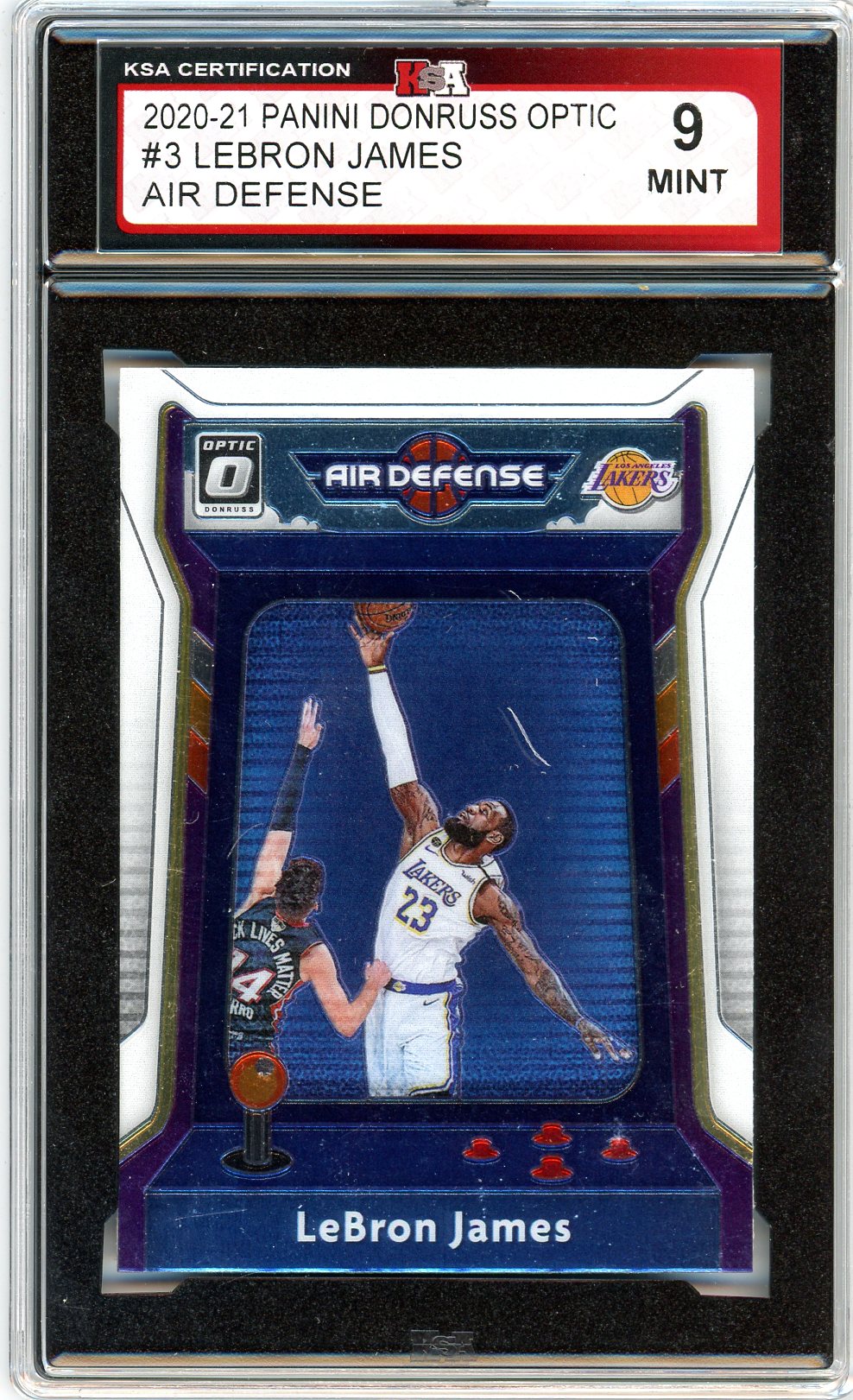 2020/21 Panini Donruss Optic LeBron James Air Defense Graded Card KSA 9