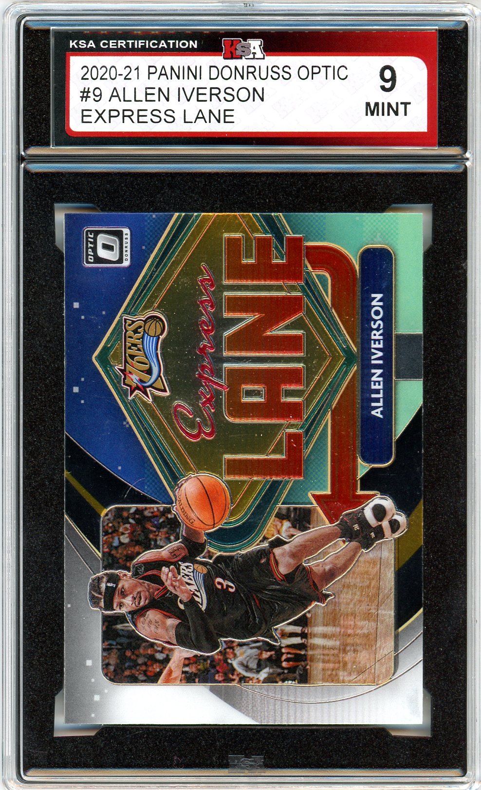 2020/21 Panini Donruss Optic Allen Iverson Graded Card #9 KSA 9