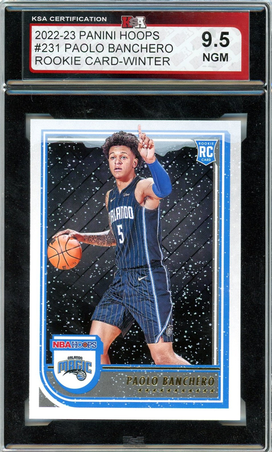 2022/23 Panini Hoops Winter Paolo Banchero Graded Rookie Card #231 KSA 9.5