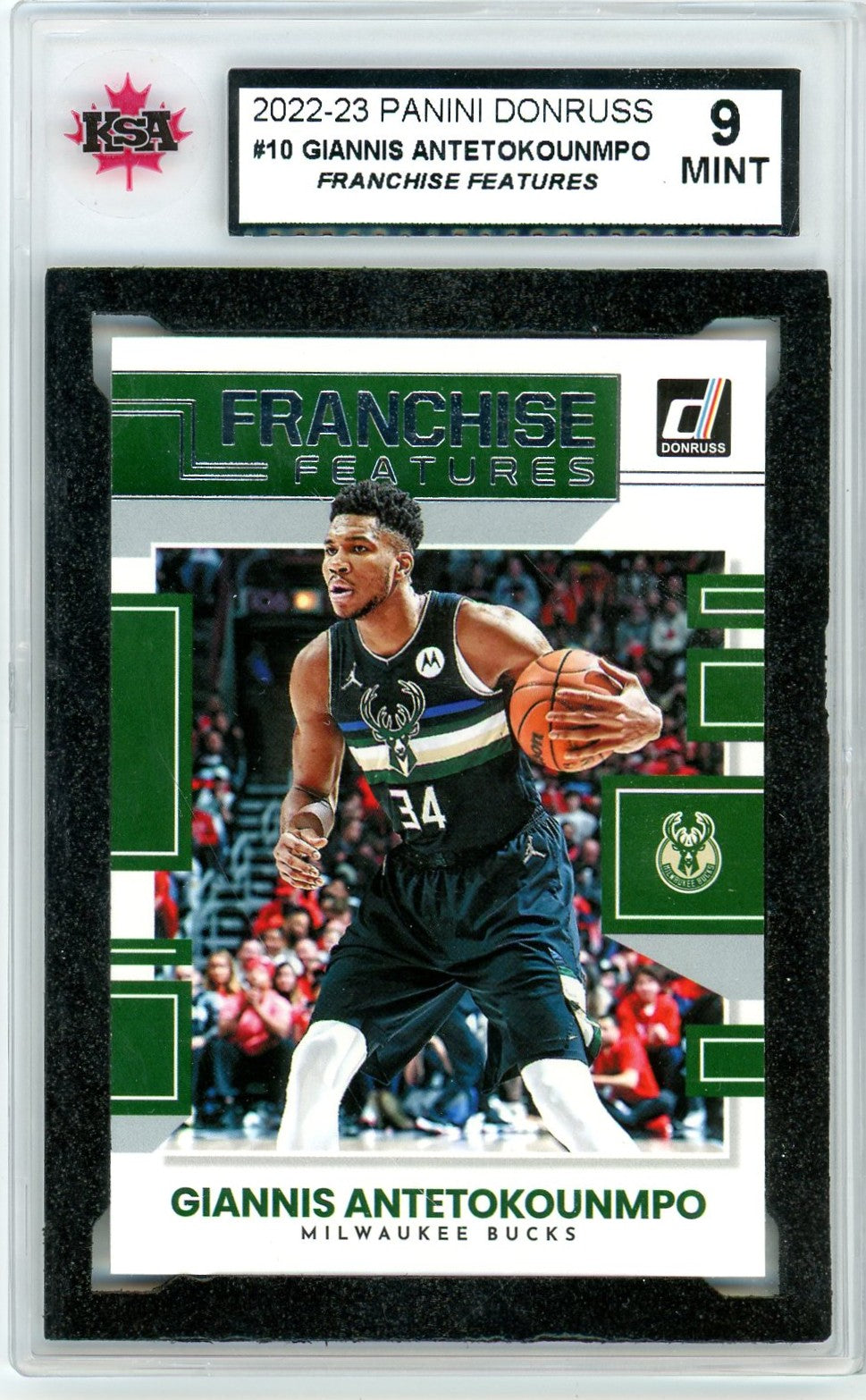 2022/23 Panini Donruss Giannis Antetokounmpo Graded Card #10 KSA 9
