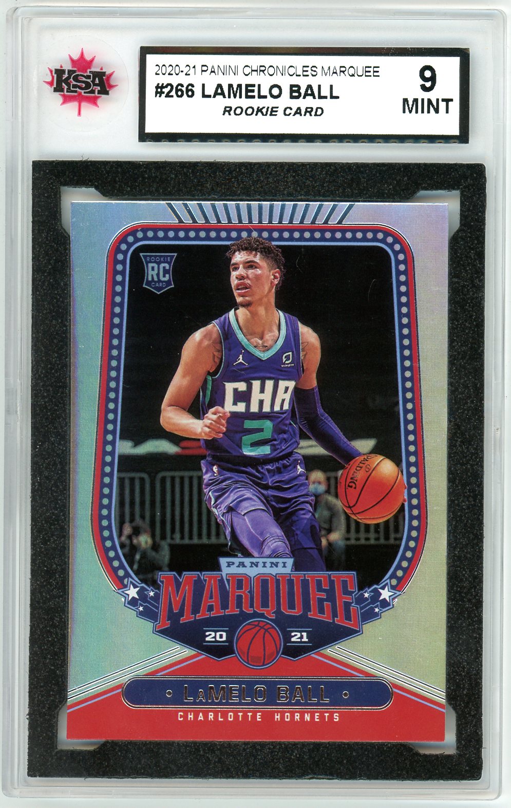 2020/21 Panini Chronicles Marquee Lamelo Ball Graded Rookie Card #266 KSA 9