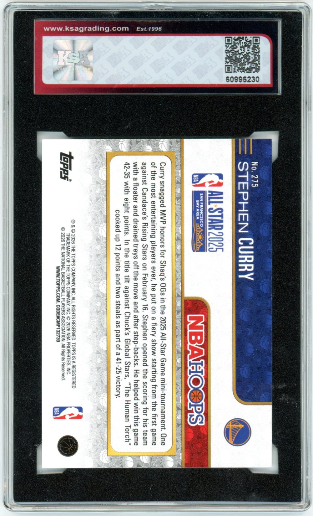 2025/26 NBA Hoops Stephen Curry All Star Rainbow Graded Basketball Rookie Card KSA 8.5