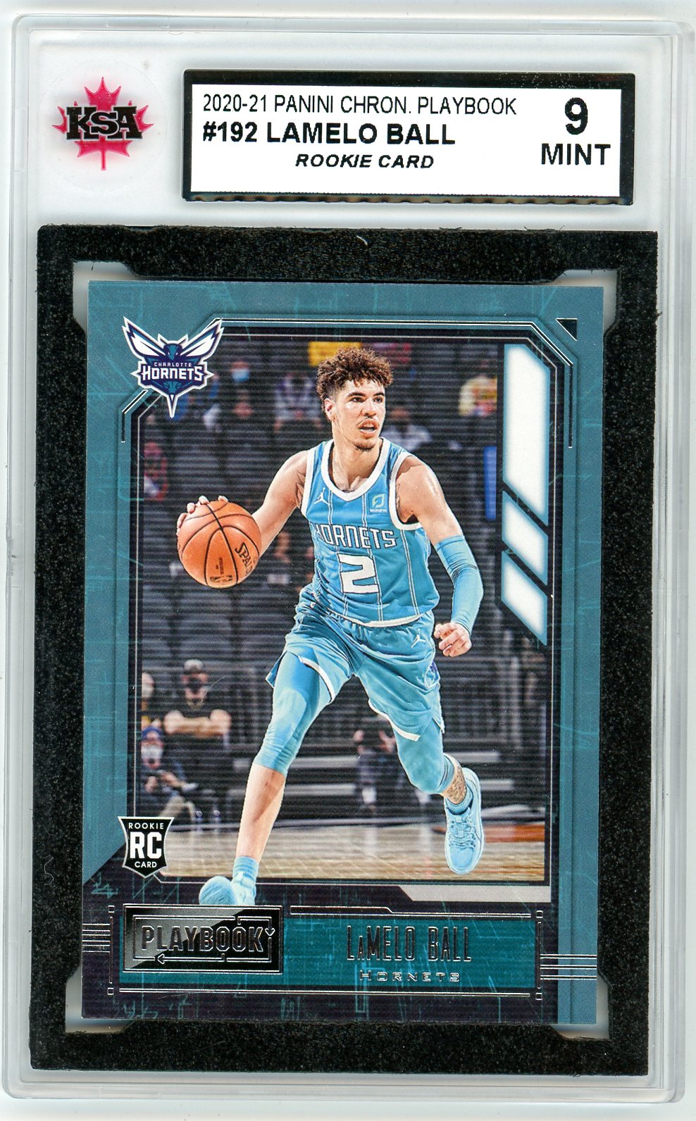 2020/21 Panini Chronicles Playbook Lamelo Ball Graded Rookie Card #192 KSA 9