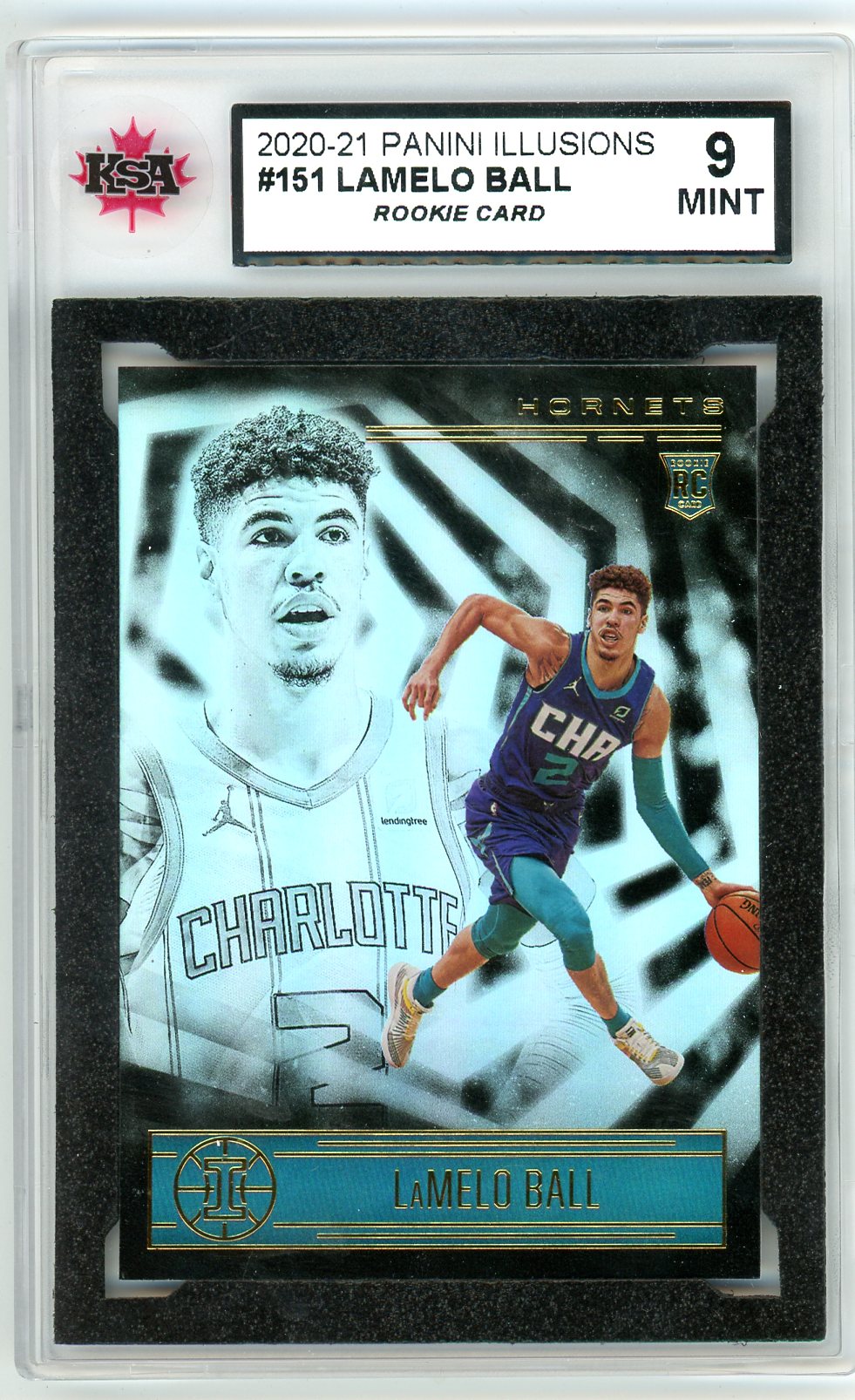 2020/21 Panini Illusions Lamelo Ball Graded Rookie Card #151 KSA 9