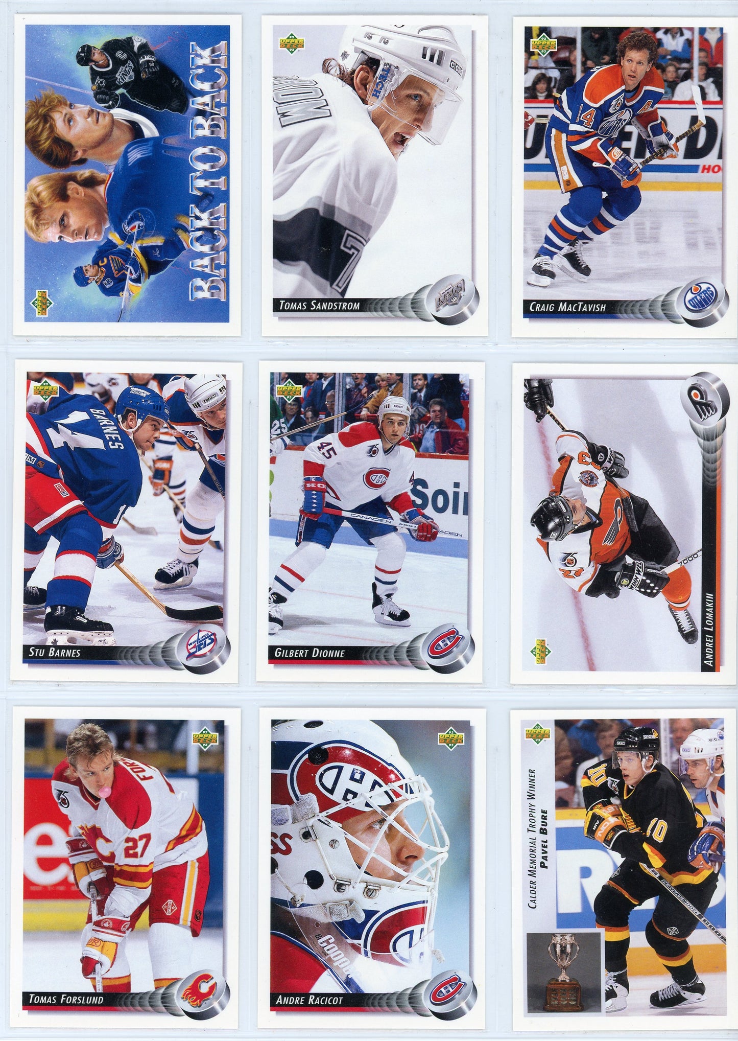 1992/93 Upper Deck NHL Hockey Low Number Series Set (440 Cards)