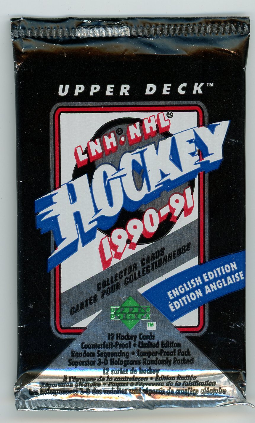 1990/91 Upper Deck Hockey Card Wax Pack (12 Cards)