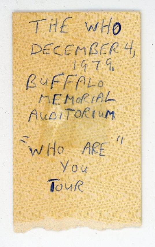 The Who Vintage Concert Ticket Buffalo Memorial Auditorium (Buffalo, 1979)
