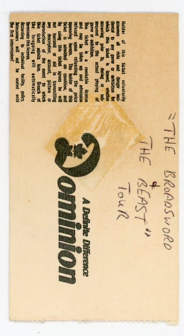 Jethro Tull Vintage Concert Ticket Maple Leaf Gardens (Toronto, 1982)