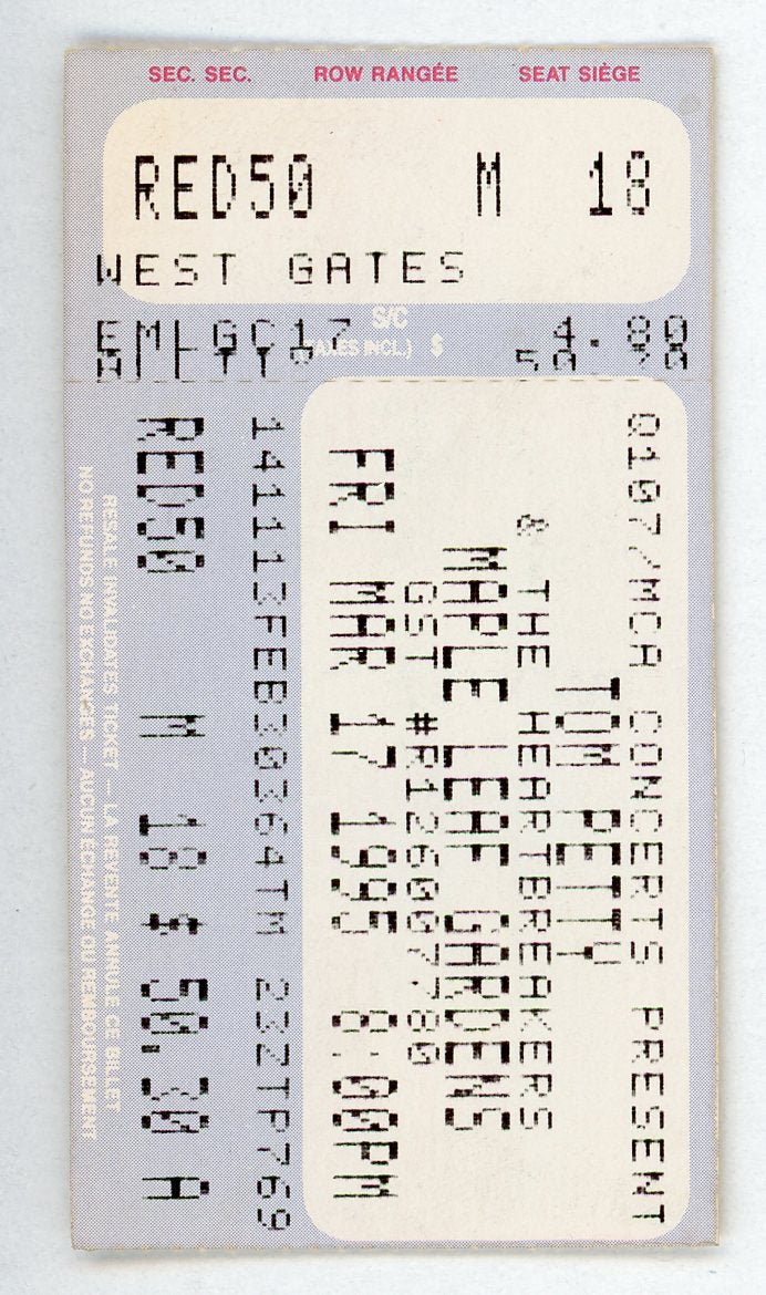 Tom Petty Vintage Concert Ticket Maple Leaf Gardens (Toronto, 1995)