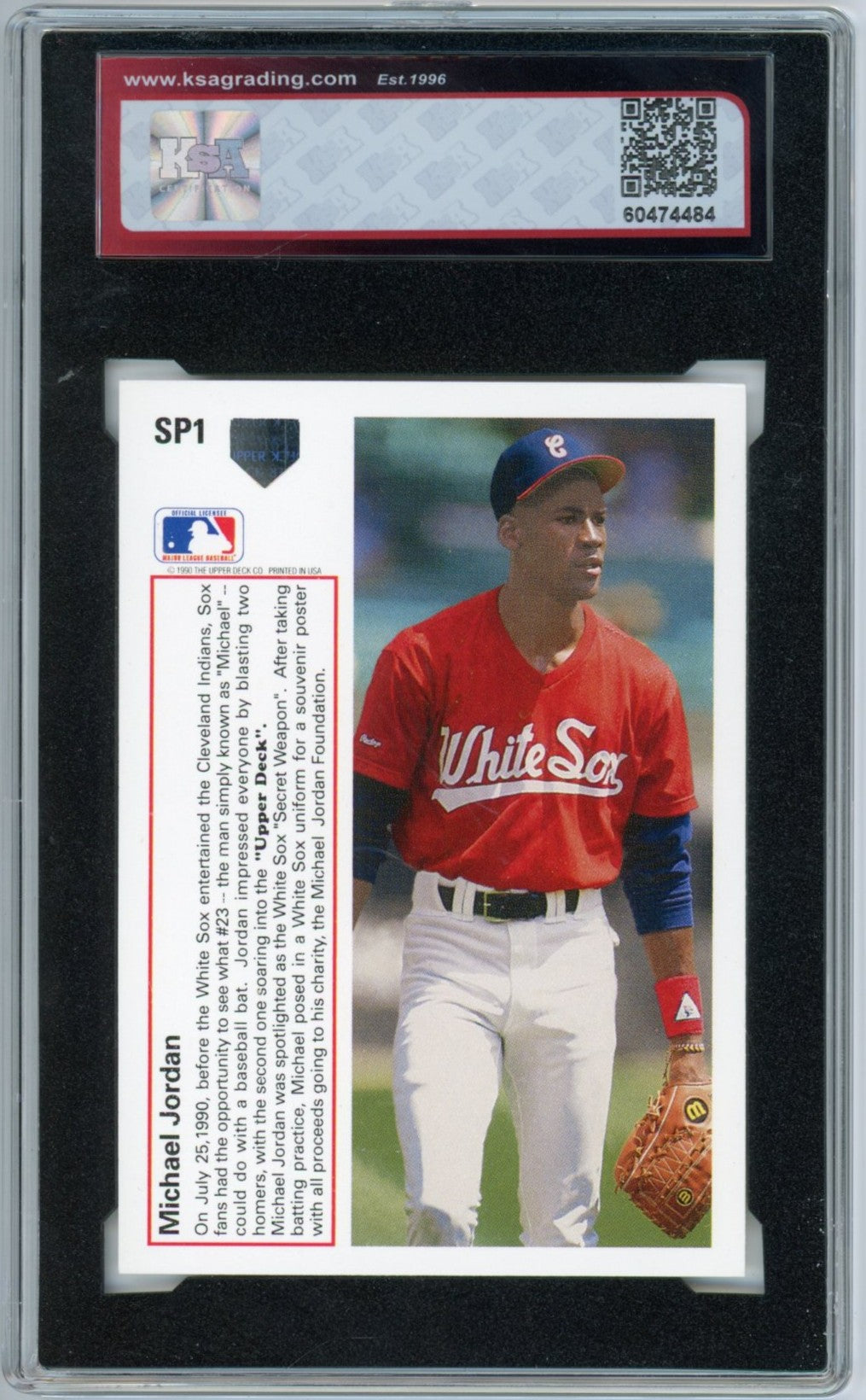 1991 Upper Deck Michael Jordan Graded Baseball Rookie Card #SP1 KSA 8