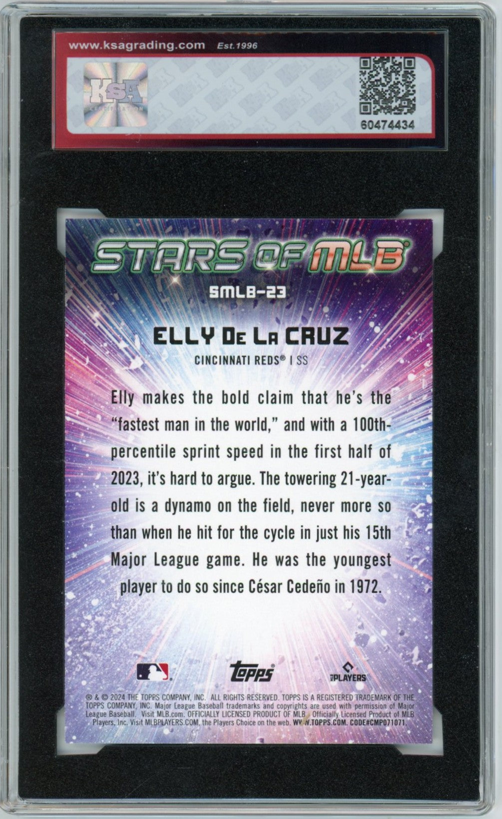 2024 Topps Elly De La Cruz Stars of MLB Graded Rookie Card KSA 9.5