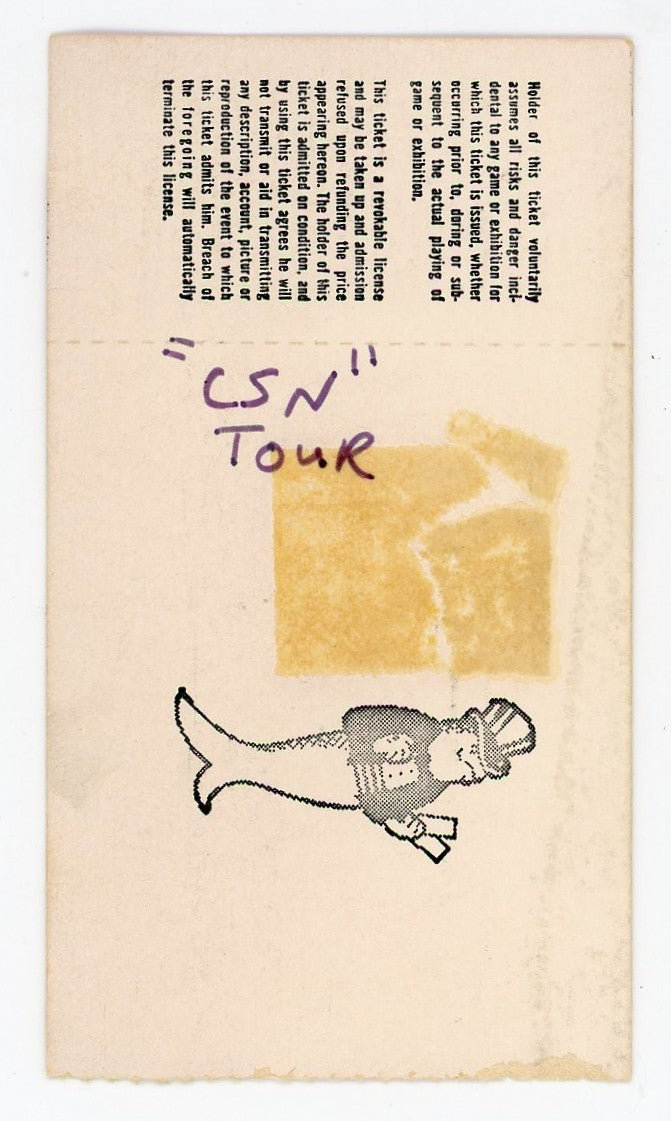 Crosby, Stills & Nash Vintage Concert Ticket Stub Maple Leaf Gardens (Toronto, 1978)