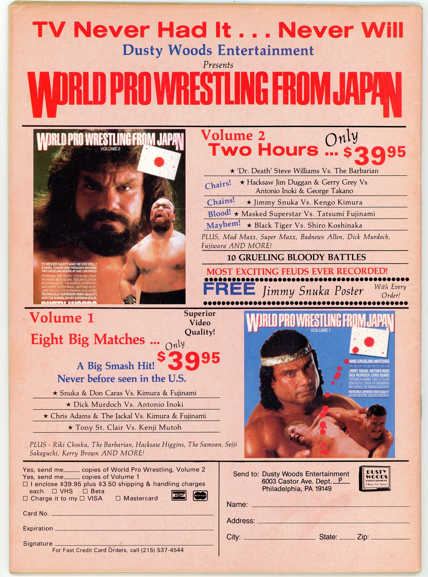 Inside Wrestling Vintage Magazine (August, 1987) Dusty Rhodes, Nikita Koloff