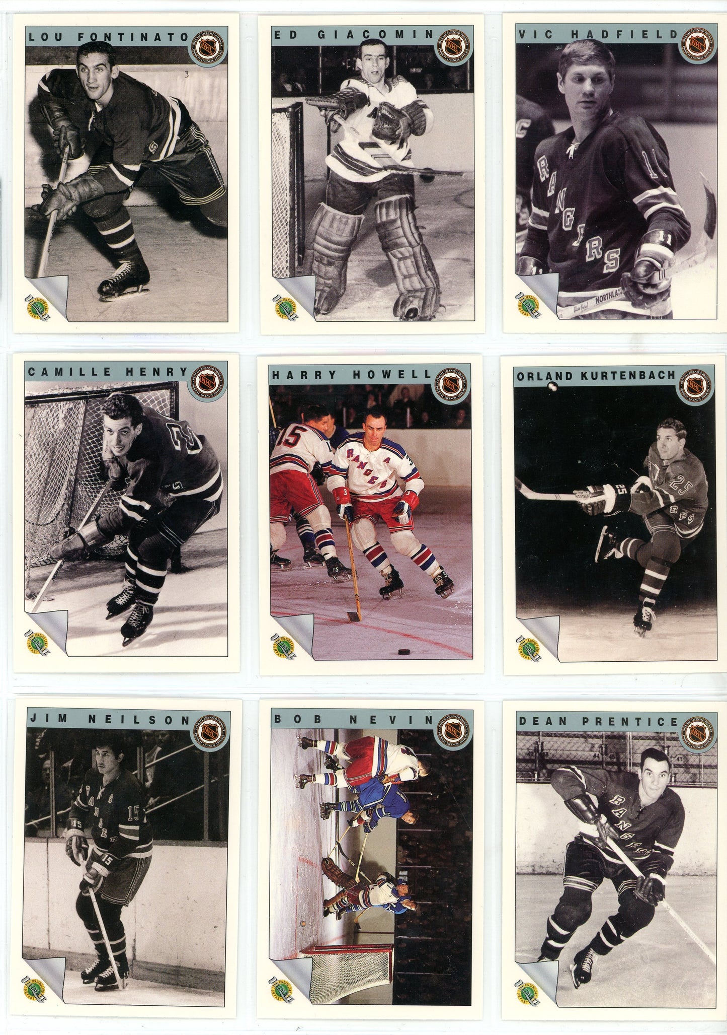 1991/92 Ultimate Original 6 Hockey Card Complete Set (100 Cards)