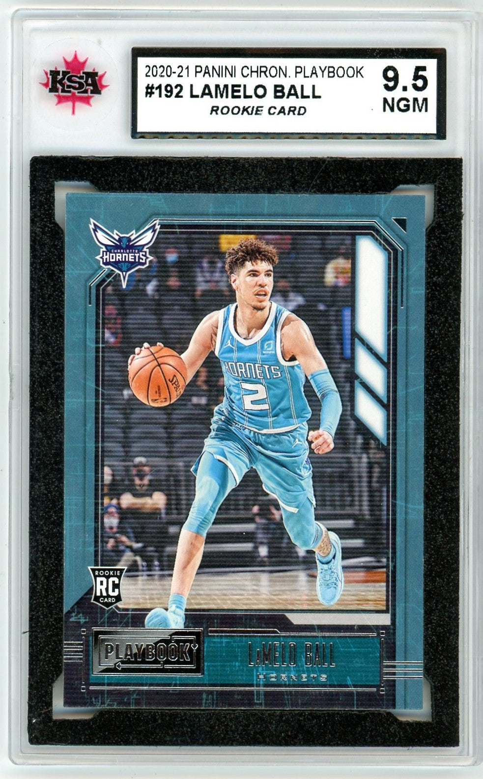 2020/21 Panini Chronicles Playbook Lamelo Ball Graded Rookie Card #192 KSA 9.5