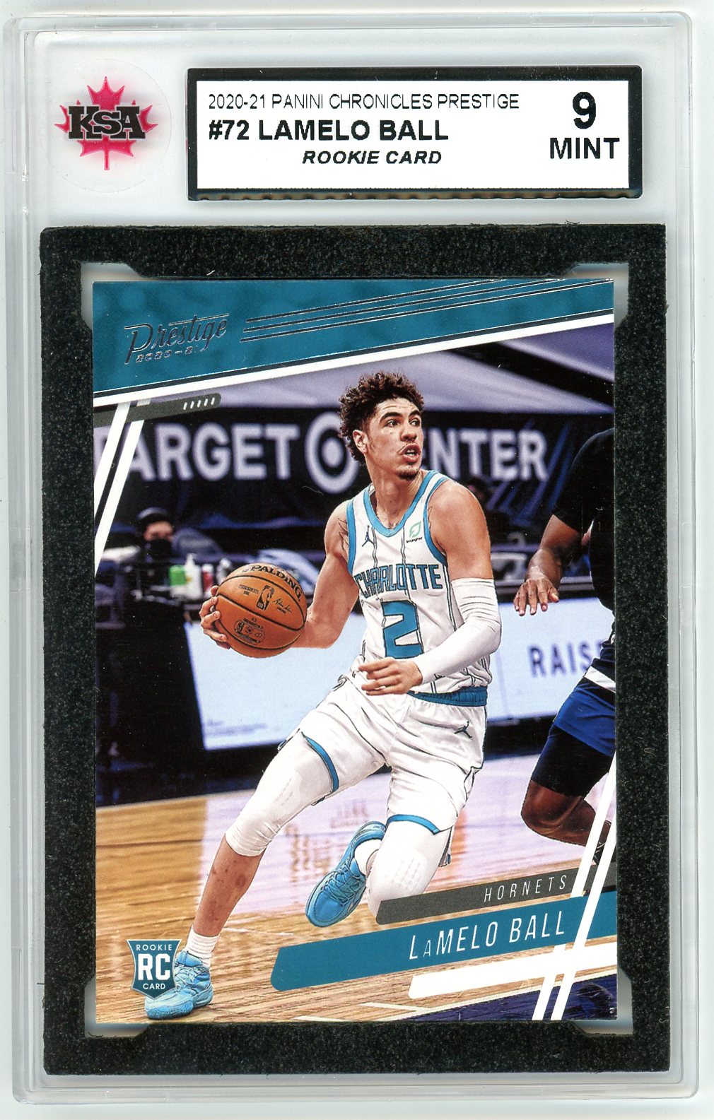 2020/21 Panini Chronicles Prestige Lamelo Ball Graded Rookie Card #72 KSA 9