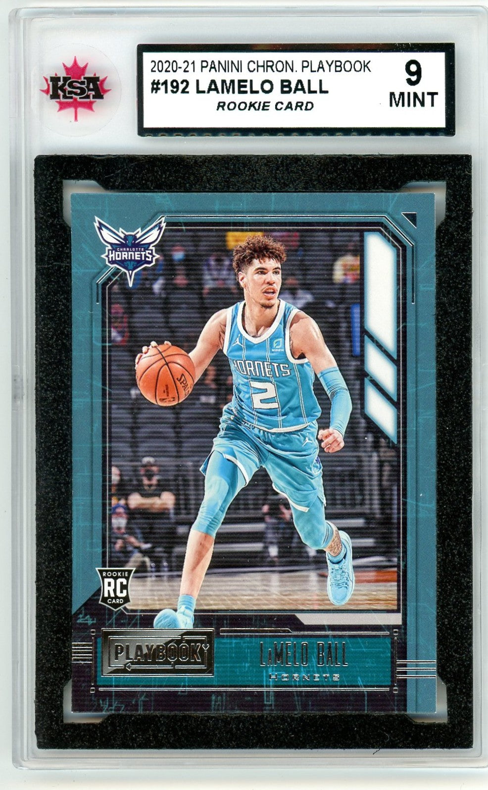 2020/21 Panini Chronicles Playbook Lamelo Ball Graded Rookie Card #192 KSA 9