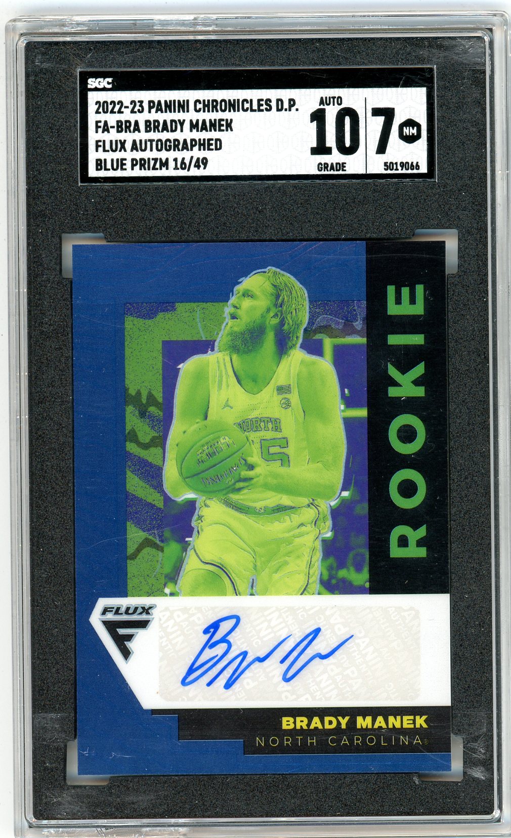 2022/23 Panini Chronicles DP Brady Manek Graded Autograph Rookie Card SGC 7