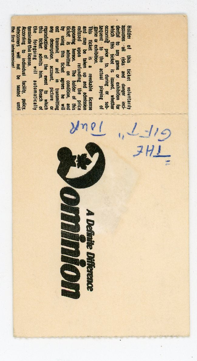 The Jam Vintage Ticket CNE Coliseum (Toronto, 1982)