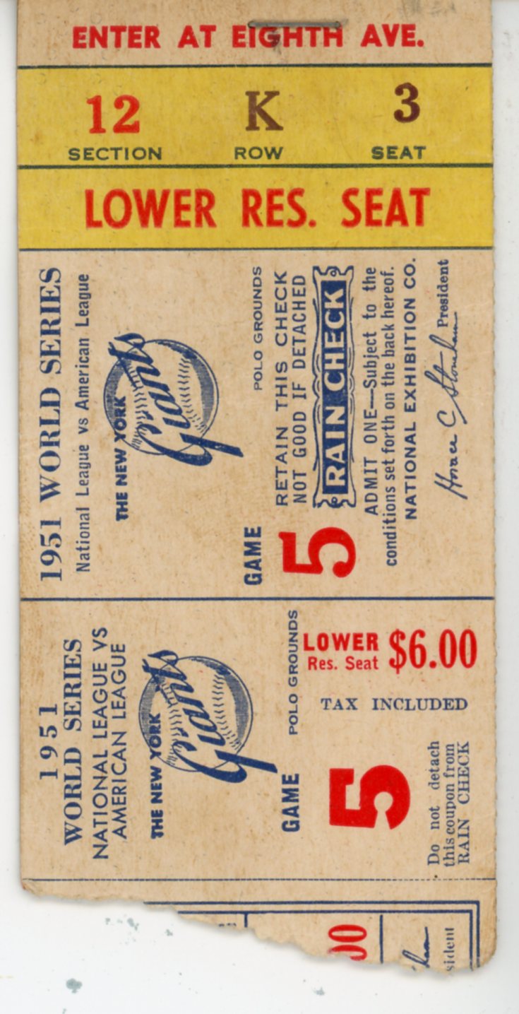 DEC 7 1958 DETROIT LIONS vs NEW YORK GIANTS TICKET STUB & 25th