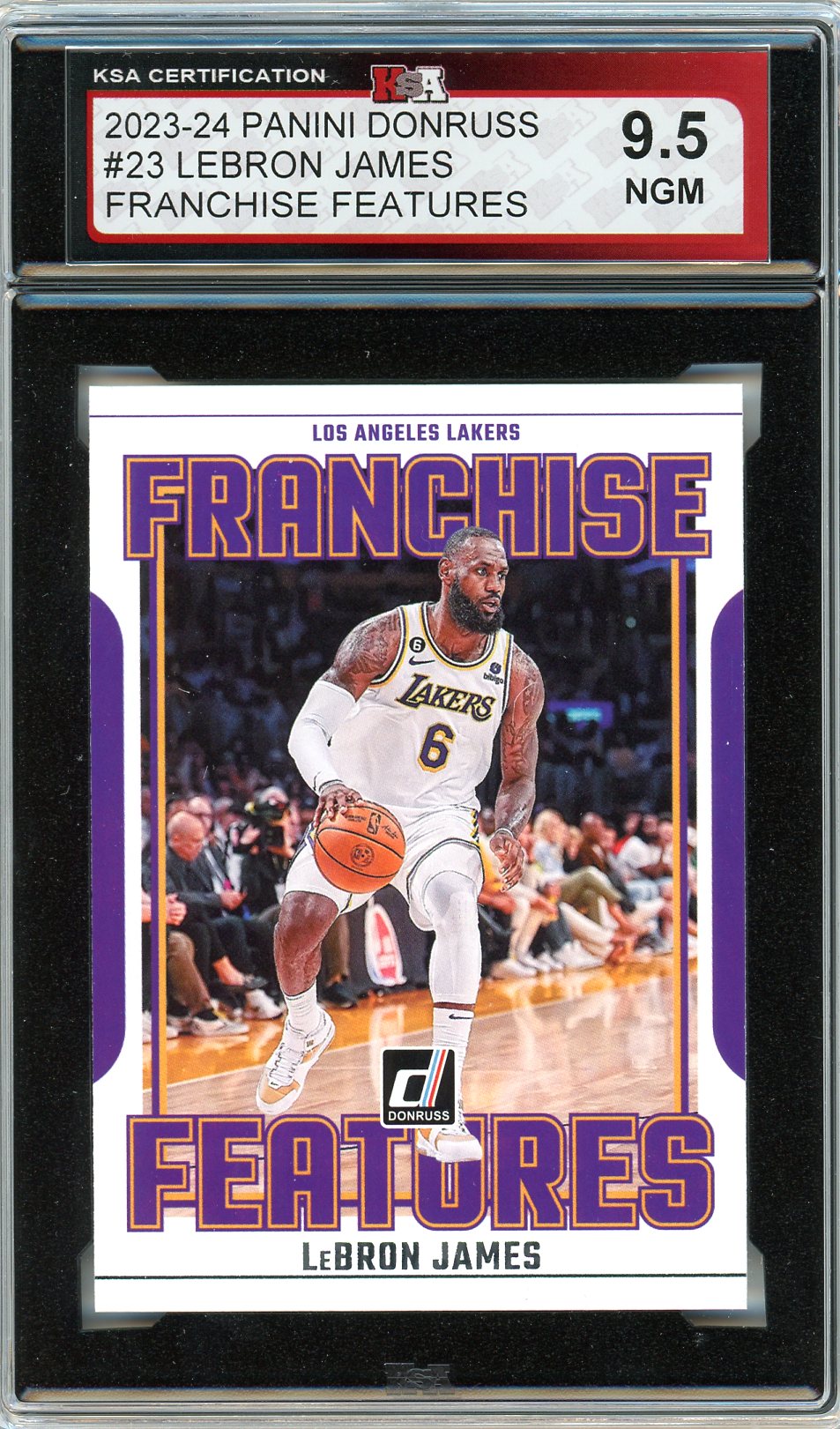 2023/24 Panini Donruss LeBron James Franchise Features Graded Card #23 KSA 9.5