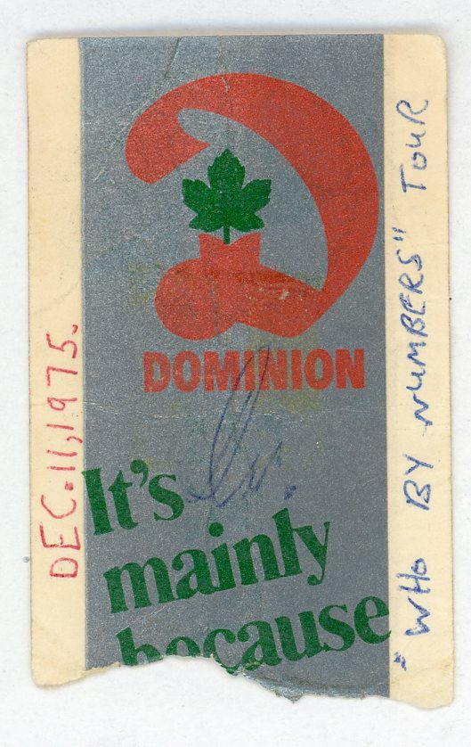 The Who Vintage Concert Ticket Maple Leaf Gardens (Toronto, 1975)