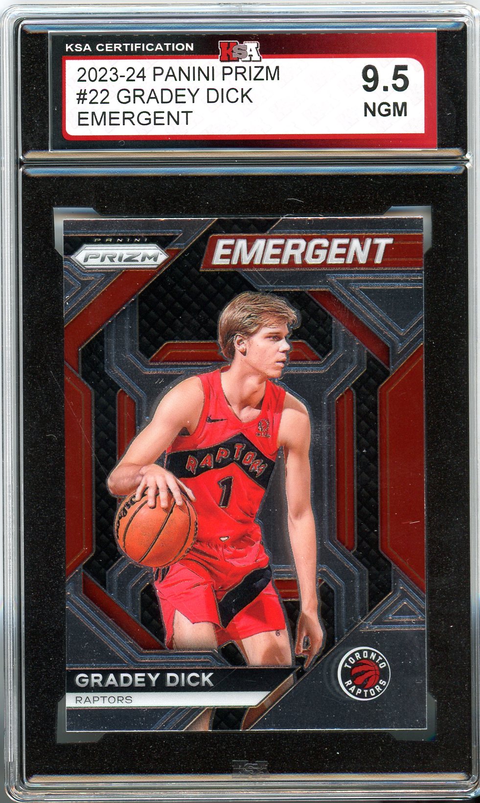 2023/24 Panini Prizm Gradey Dick Emergent Graded Card #22 KSA 9.5