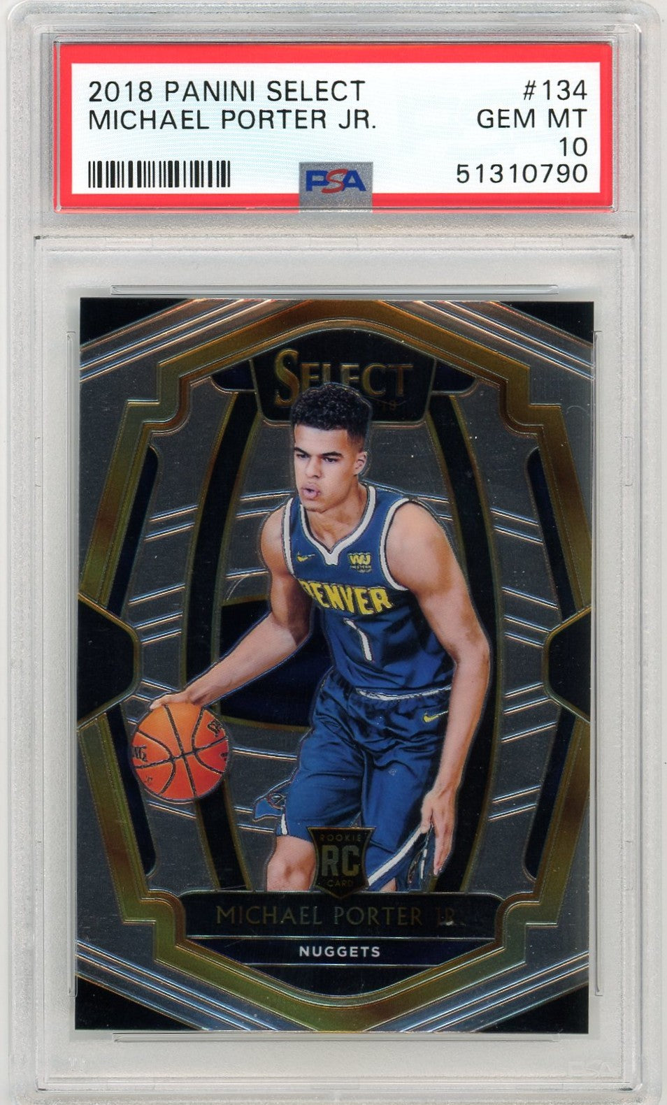 2018 Panini Select Michael Porter Jr. Graded Rookie Card #134 PSA 10