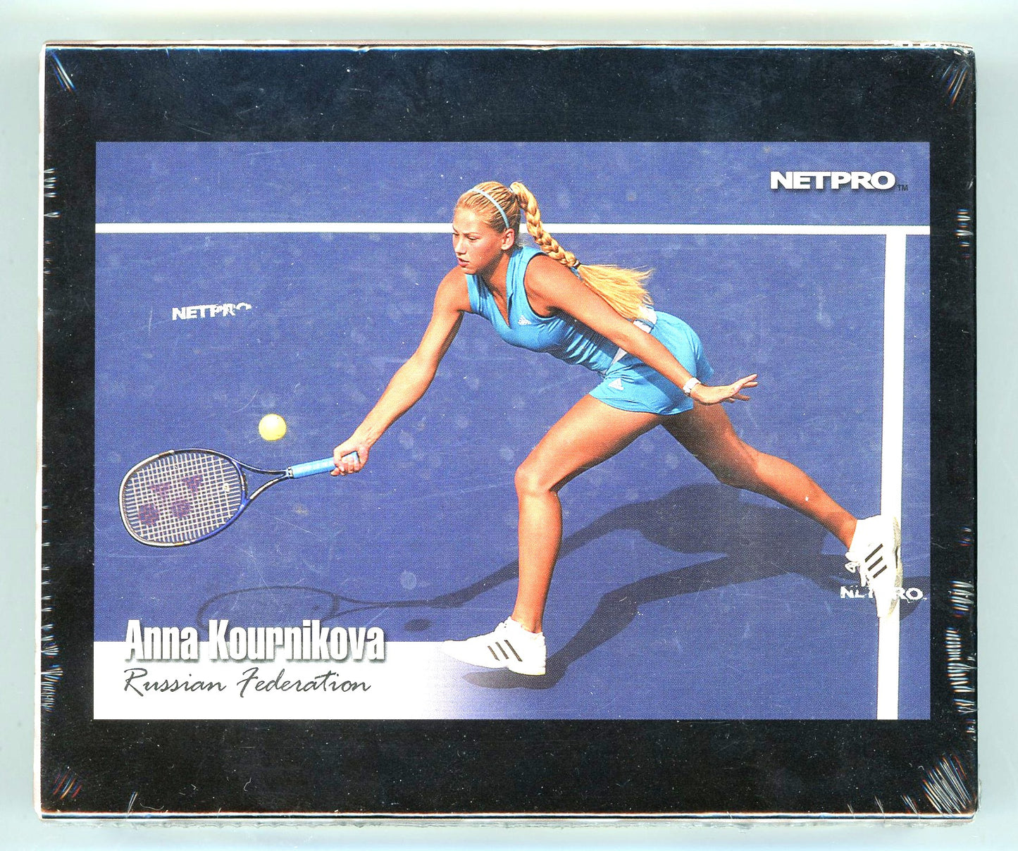 2003 Netpro Tennis Card Special Premier Edition Box (18 Packs) Anna Kournikova Box Bottom