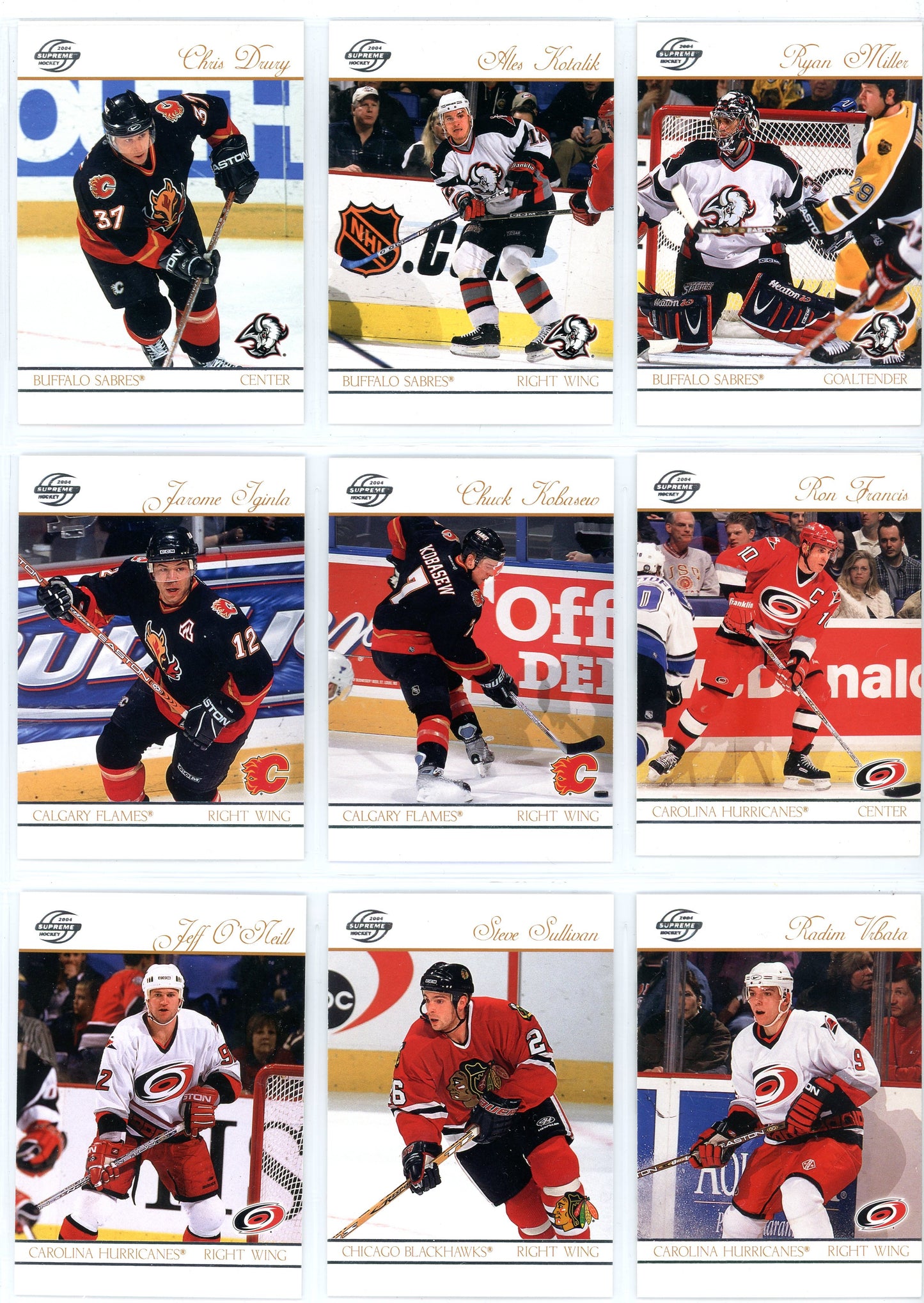 2003/04 Pacific Supreme Hockey Complete Base Set (100 Cards)