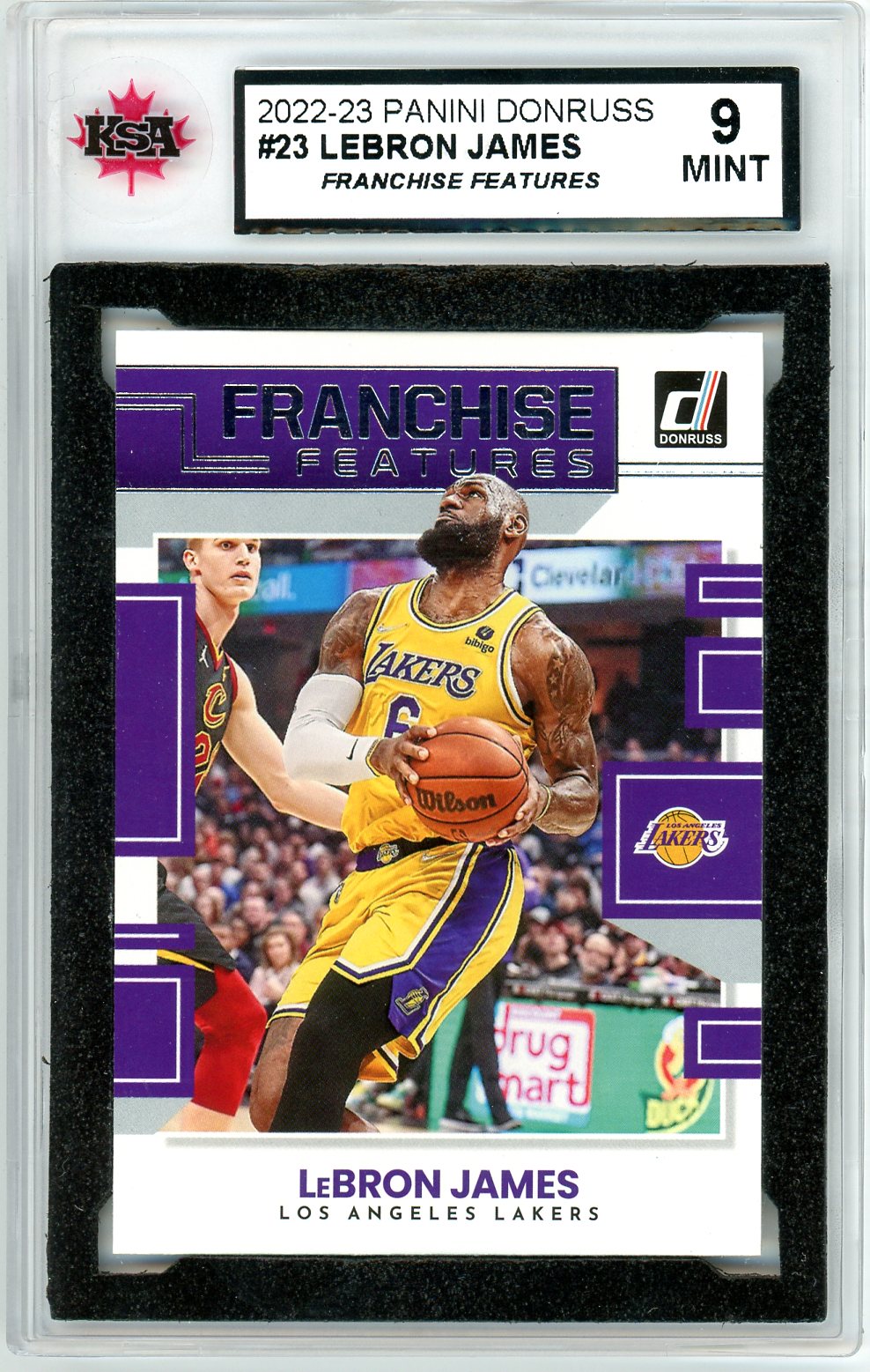 2022/23 Panini Donruss LeBron James Franchise Features Graded Card #23 KSA 9