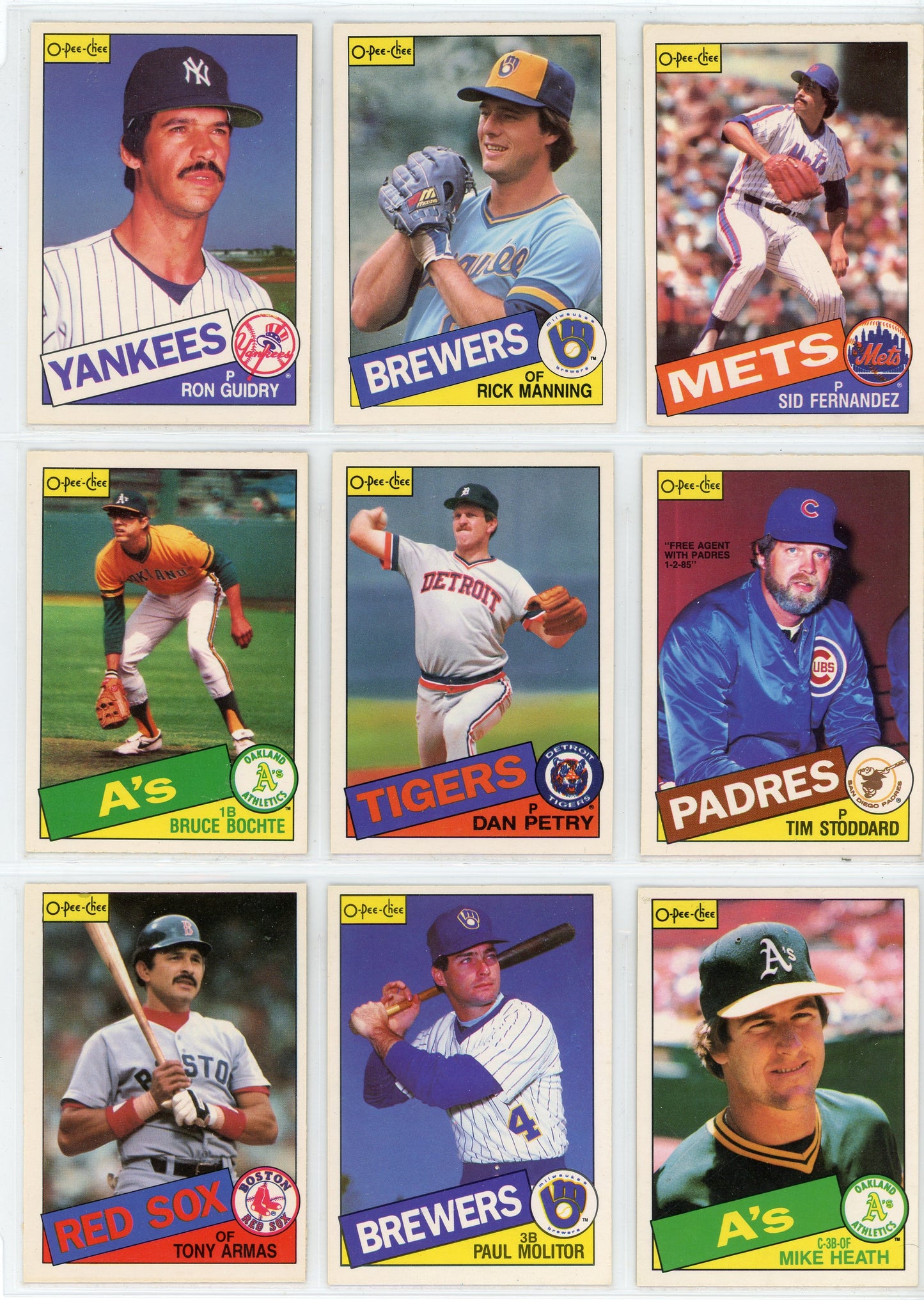 1985 OPC O-Pee-Chee MLB Baseball Card Complete Set (396 Cards) Near Mint!