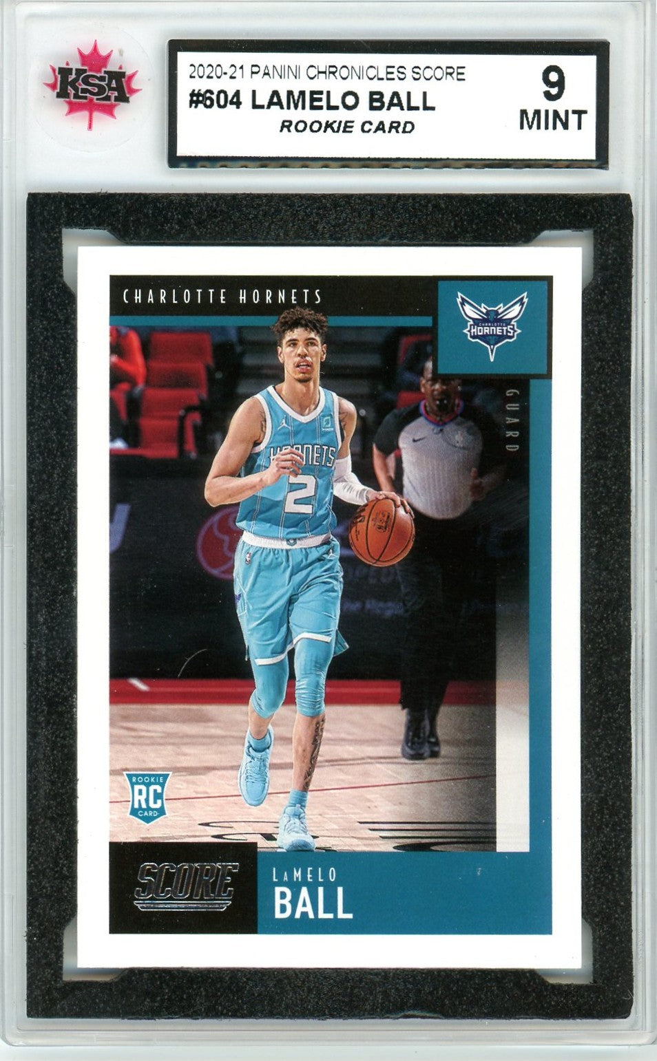 2020/21 Panini Chronicles Score Lamelo Ball Graded Rookie Card #604 KSA 9
