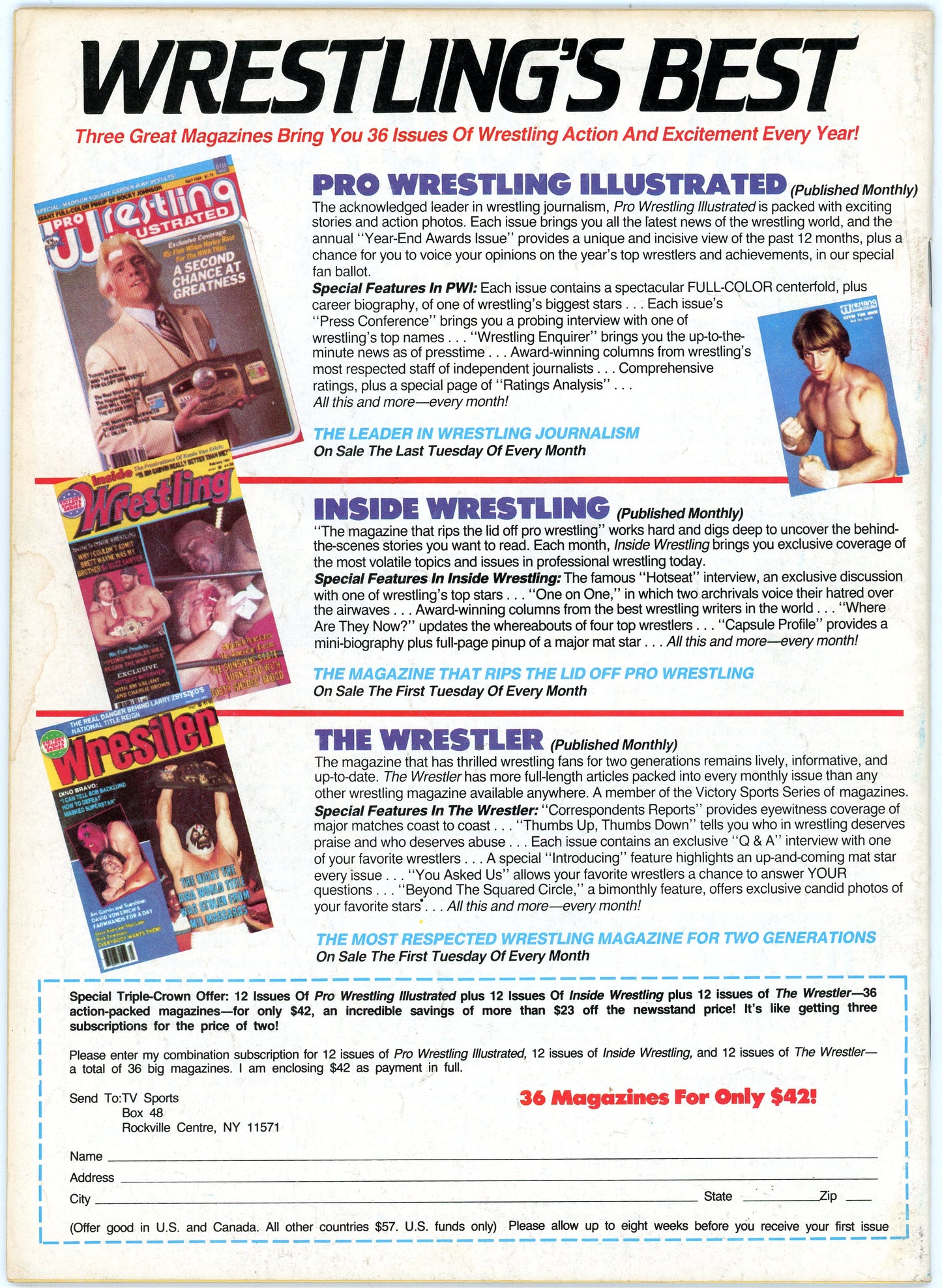 Wrestling 86 Vintage Magazine (Spring 1986) Barry Windham