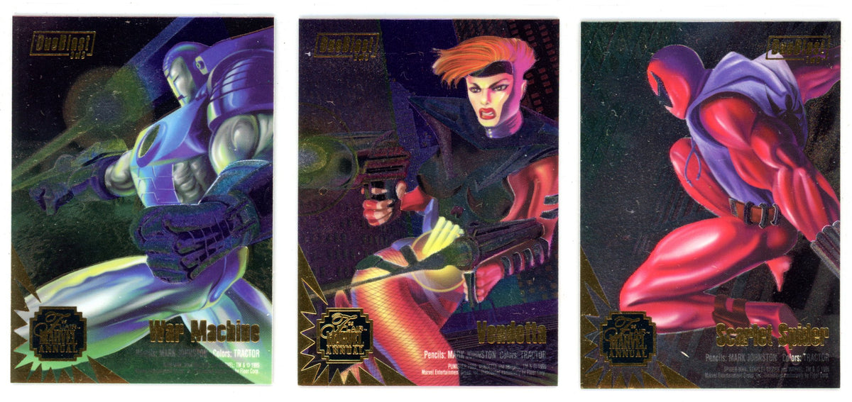 1995 Flair Marvel Annual DuoBlast Trading Card Insert Complete Set (3 Cards)