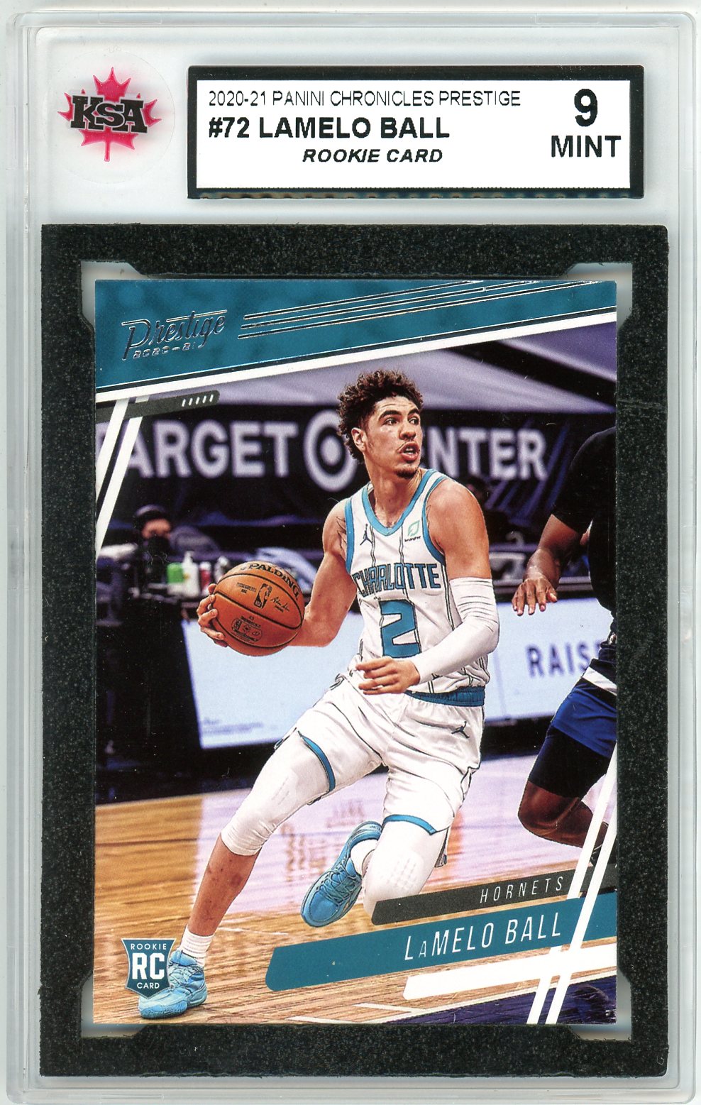 2020/21 Panini Chronicles Prestige Lamelo Ball Graded Rookie Card #72 KSA 9
